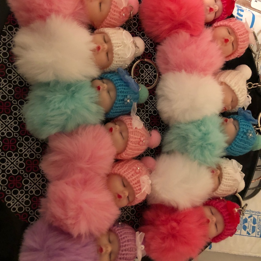 Sleeping baby keychains.